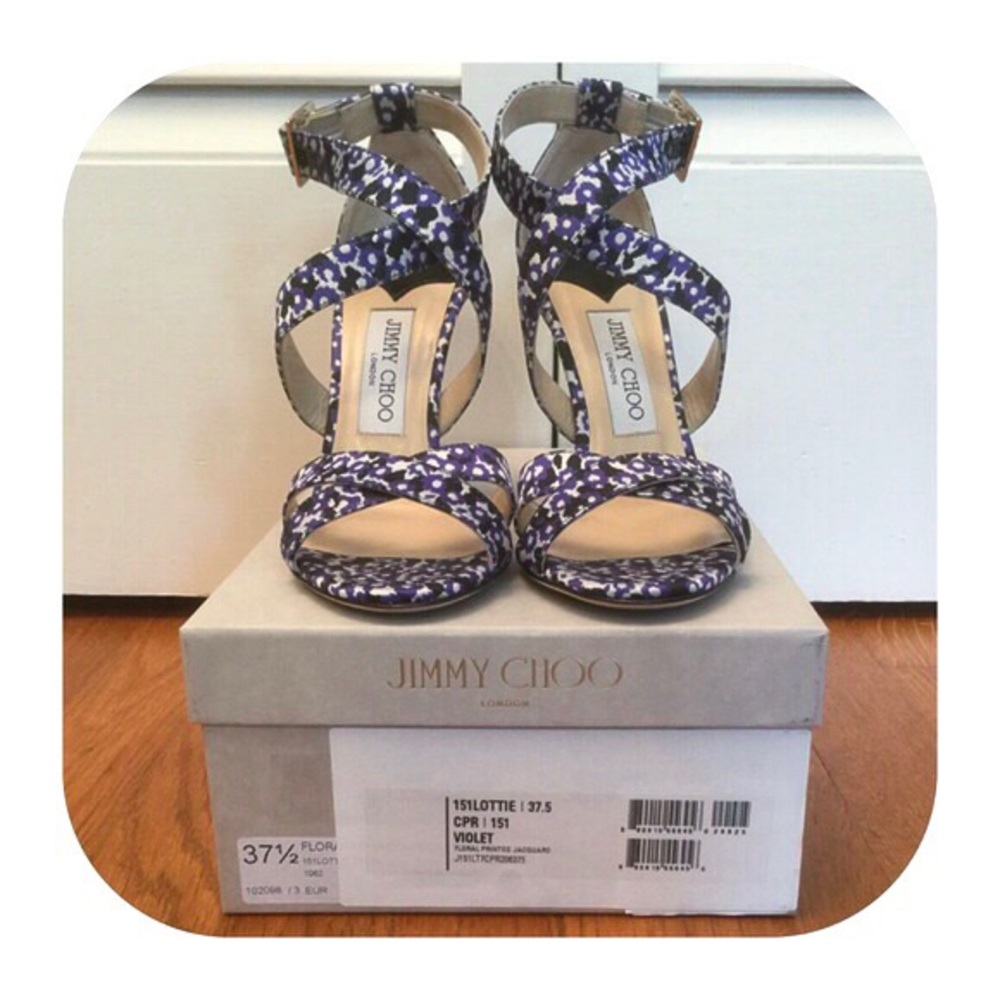Jimmy Choo Ankle-Strap Floral Lottie Sandals NIB - Picture 3 of 7